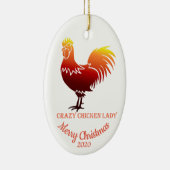 Custom Dating Christmas Crazy Chicken Lady Fun Keramikornament (Rechts)