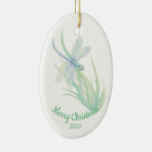 Custom Dating Christmas Dragonfly Wasserfarben Kun Keramik Ornament (Rechts)