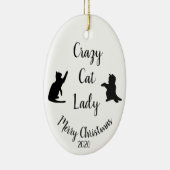 Custom Dating Christmas Fun Crazy Cat Lady Keramikornament (Rechts)