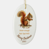 Custom Dating Christmas Fun Red Squirrel Zitat Keramikornament (Rechts)