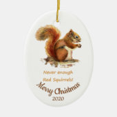 Custom Dating Christmas Fun Red Squirrel Zitat Keramikornament (Vorne)