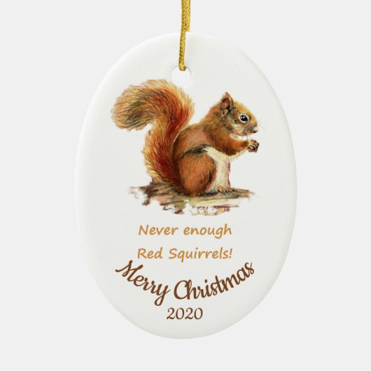 Custom Dating Christmas Fun Red Squirrel Zitat Keramikornament (Vorne)