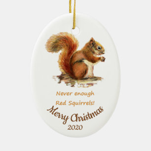 Custom Dating Christmas Fun Red Squirrel Zitat Keramikornament