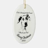 Custom Dating Christmas Great Dane Hunde Humor Keramikornament (Rechts)