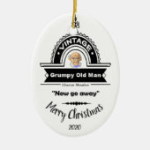 Custom Dating Christmas Grumpy Old Man Club Fun Keramik Ornament (Vorne)