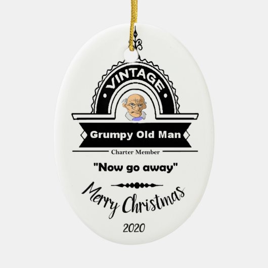 Custom Dating Christmas Grumpy Old Man Club Fun Keramik Ornament (Vorne)