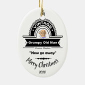 Custom Dating Christmas Grumpy Old Man Club Fun Keramik Ornament (Hinten)
