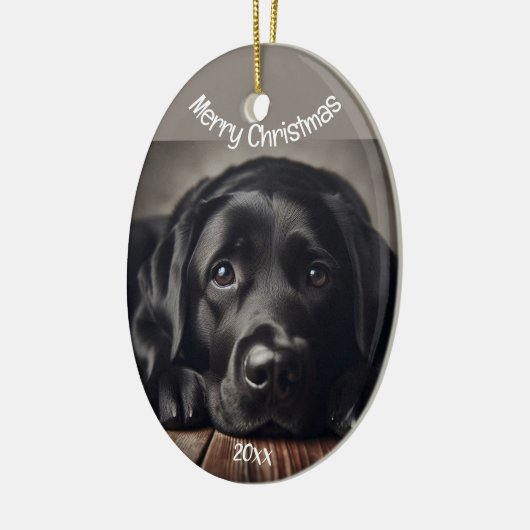 Custom Dating Christmas Labrador Retriever Keramik Ornament (Links)