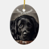 Custom Dating Christmas Labrador Retriever Keramik Ornament (Vorne)
