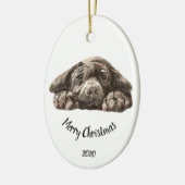 Custom Dating Christmas Labrador Retriever Keramik Ornament (Links)