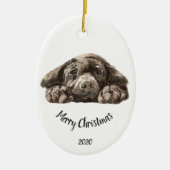Custom Dating Christmas Labrador Retriever Keramik Ornament (Vorne)