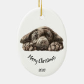 Custom Dating Christmas Labrador Retriever Keramik Ornament (Hinten)