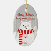 Custom Dating Christmas Polar Bär Niedlich Friend Keramik Ornament (Rechts)