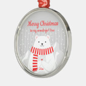 Custom Dating Christmas Polar Bear Niedlich Boss Ornament Aus Metall (Links)