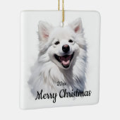 Custom Dating Christmas Samoyed Dog Pet Keramikornament (Rechts)