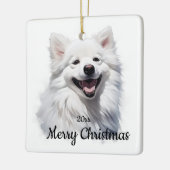 Custom Dating Christmas Samoyed Dog Pet Keramikornament (Links)