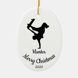 Custom Dating Christmas Skateboard Keramik Ornament