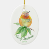 Custom Dating Christmas Wassercolor Hummingbird Bi Keramikornament (Vorne)