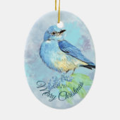 Custom Dating Christmas Watercolor Bluebird Bird Keramik Ornament (Hinten)