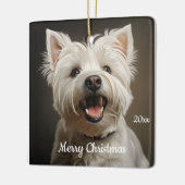 Custom Dating Christmas West Highland Terrier Keramikornament (Links)