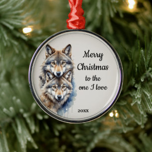 Custom Dating Christmas Wolf One I Liebe Ornament Aus Metall
