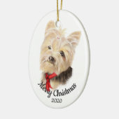 Custom Dating Christmas Yorkshire Terrier Dog Pet Keramikornament (Links)