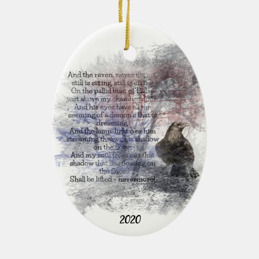 Custom Dating Edgar Allan Poe The Raven Gedicht Ar Keramikornament (Hinten)