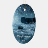Custom Dating Ice Hockey Player Weihnachten Keramik Ornament (Rechts)