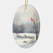 Custom Dating Kardinal Red Bird Weihnachten Keramik Ornament (Links)