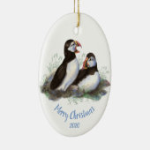 Custom Dating Puffin Ocean Bird Keramik Ornament (Rechts)