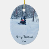 Custom Dating Skidoo Snow Mobile Winter Keramik Ornament (Vorne)