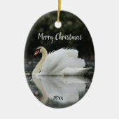 Custom Dating Swan Bird Animal Wildlife Keramik Ornament (Vorne)