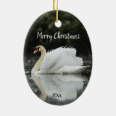 Custom Dating Swan Bird Animal Wildlife Keramik Ornament (Hinten)