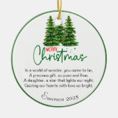 Custom Daughter Poem Christmas Keramik Ornament (Vorne)