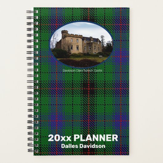 Custom Davidson Scottish Clan Castle Tartan Weekly Planer (Vorderseite)