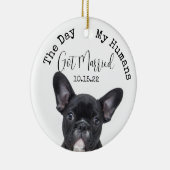 Custom Day My Humans Got Verheiratetes Foto für Ha Keramik Ornament (Rechts)
