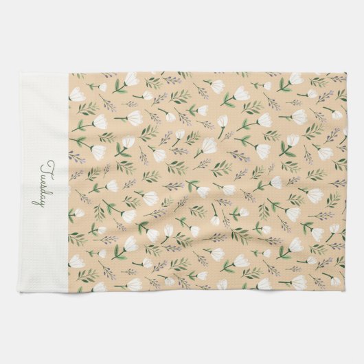 Custom Day Towel – Vanilla Floral Style Geschirrtuch (Horizontal)