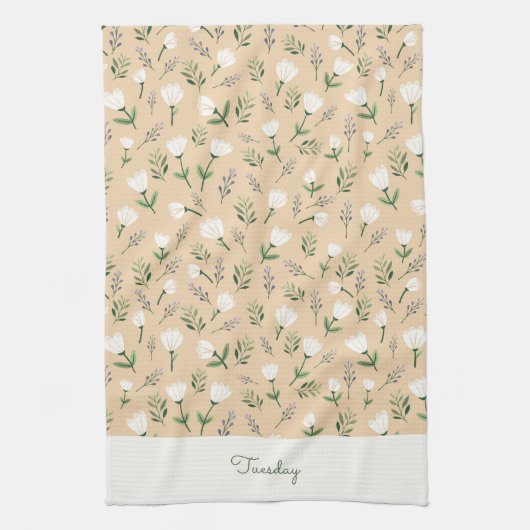 Custom Day Towel – Vanilla Floral Style Geschirrtuch (Vertikal)