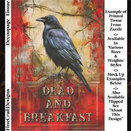 Custom “Dead and Breakfast” Spooky Raven Art ET3L Seidenpapier