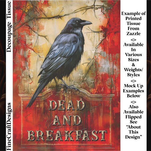 Custom “Dead and Breakfast” Spooky Raven Art ET3R Seidenpapier