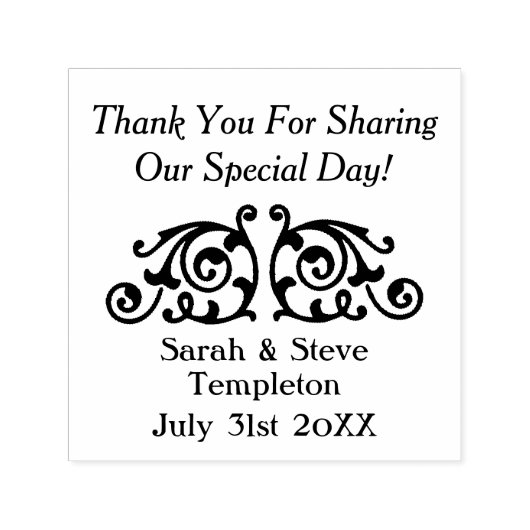 Custom Decal Wedding Danke Rubber Briefmarke Permastempel (Design)