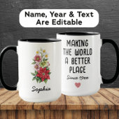 Custom December Birth Flower - Personalized Name Tasse