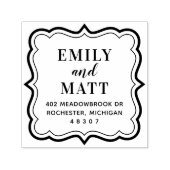 Custom Decorable Couple Monogram Rücksendeadresse Permastempel (Design)