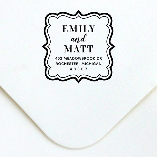 Custom Decorable Couple Monogram Rücksendeadresse Permastempel