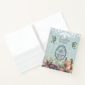 Custom decoratived botanical retro logo Blue Notizblock (Innenseite)