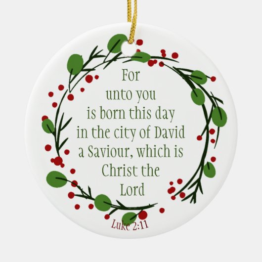 Custom Ded Christliche Weihnachtskriptur Keramik Ornament (Vorne)