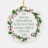 Custom Ded Christliche Weihnachtskriptur Keramik Ornament (Hinten)