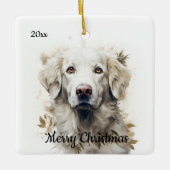 Custom Ded Christmas Great Pyrenäen Dog Pet Keramikornament (Vorderseite)