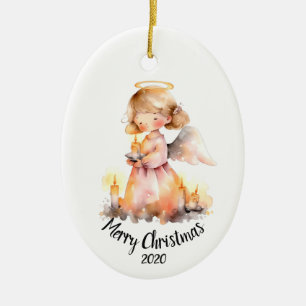 Custom Ded Vintage Weihnachtsgel Keramik Ornament