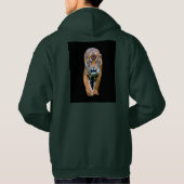Custom Deep Forest Green Walking Tiger Mens Hoodie (Rückseite)